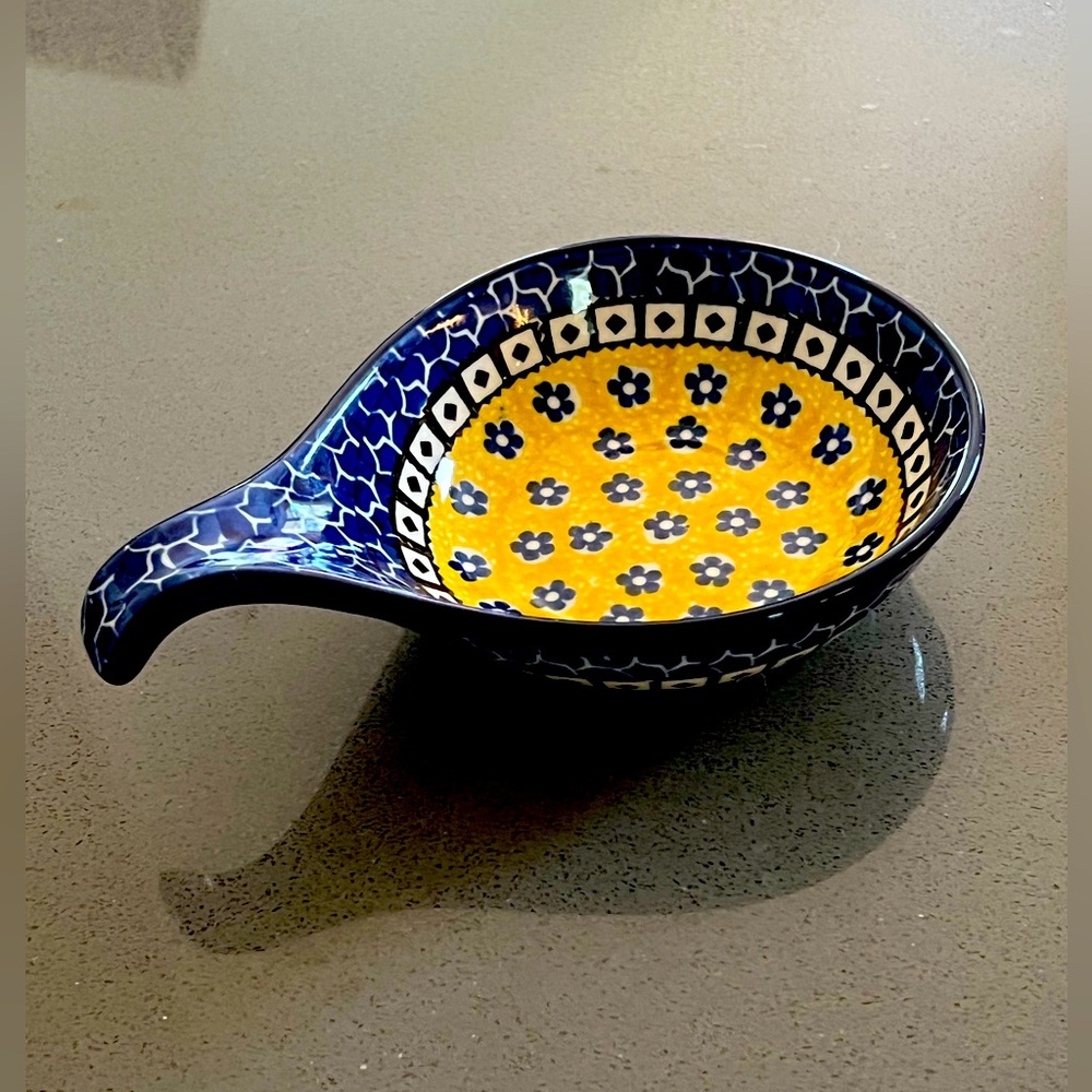 Ceramic spoon rest. Original Polish pottery - Boleslawiec